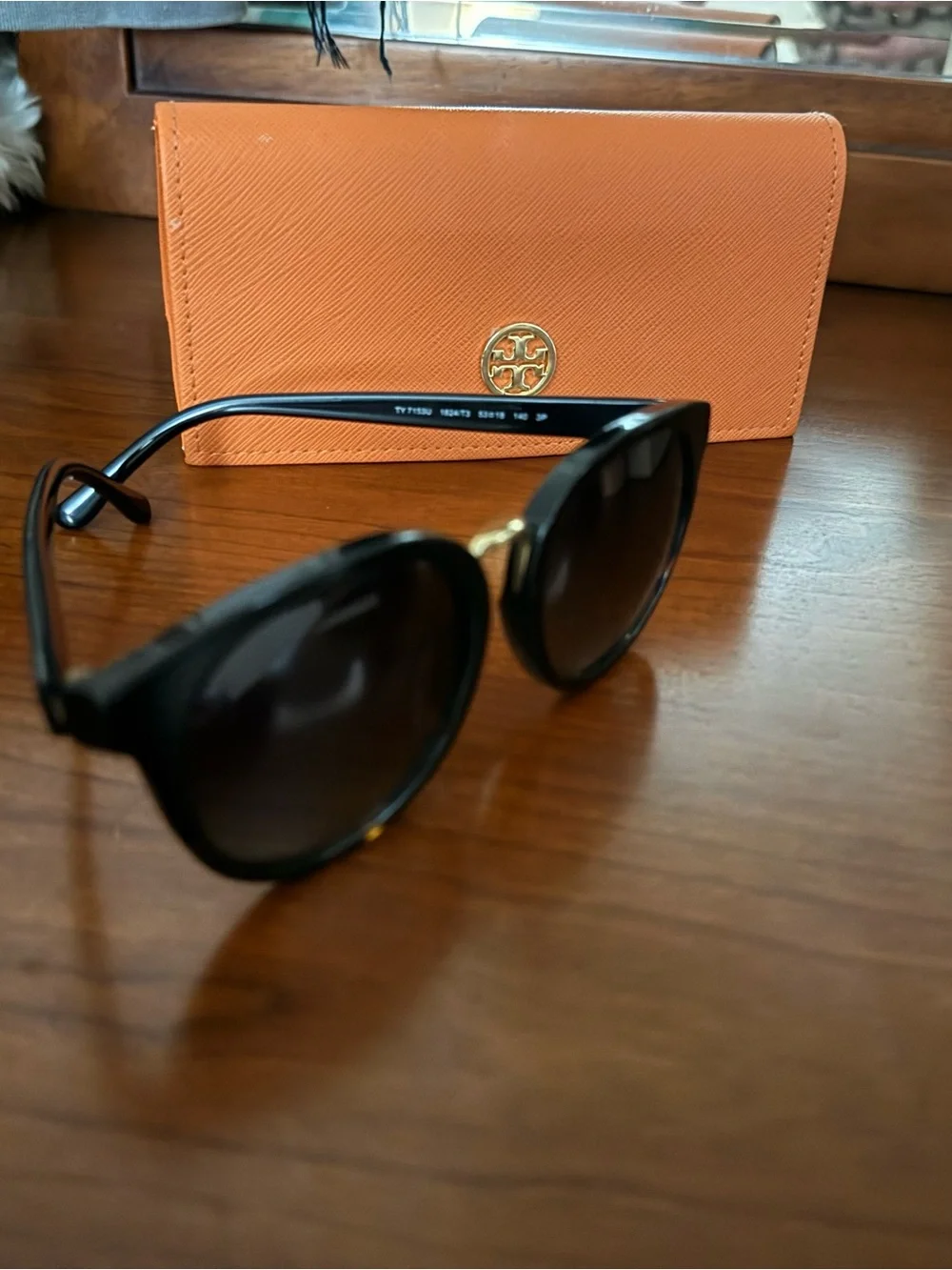 Tory Burch Black Sunglasses with Orange Case
